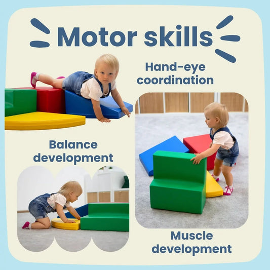 Soft Play Step and Slide Set - Pastel Turquoise
