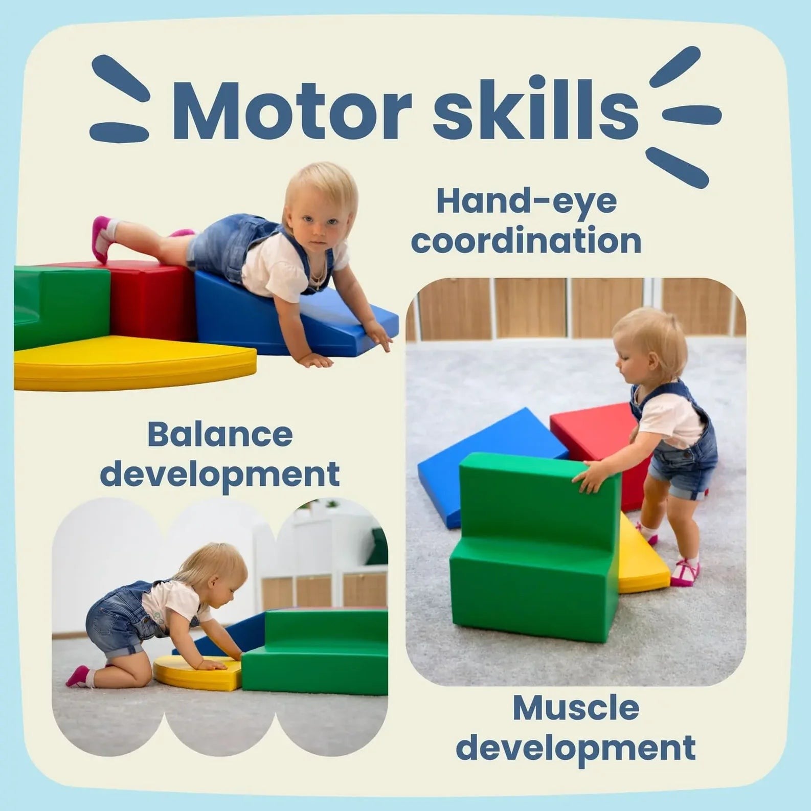 Soft Play Step and Slide Set - Pastel Turquoise